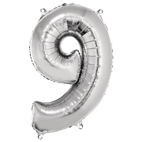 Rayher Hobby Zahl 9 Folien-/ Partyluftballon, silber, 96 cm hoch, für Luft- und Heliumfüllung Rayher Hobby Zahl 9 Folien-/ Partyluftballon, silber, 96 cm hoch, für Luft- und Heliumfüllung von Rayher