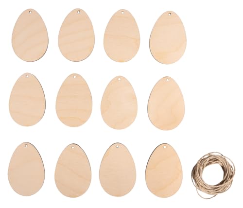 Rayher Holz-Eier,12 Stück, natur, 4,5 x 6,5 cm, mit Kordel, Ostereier, Osterdekoration, Holz FSC zertifiziert, 46779505 Rayher Holz-Eier,12 Stück, natur, 4,5 x 6,5 cm, mit Kordel, Ostereier, Osterdekoration, Holz FSC zertifiziert, 46779505 von Rayher