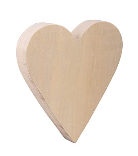 Rayher Holz-Herz zum Bemalen und Dekorieren, naturbelassene Herzform für Brandmalerei, Deko Herz, Holz FSC zertifiziert, 20 x 18,5 x 2,7 cm, 64504505 von Rayher