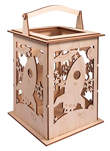 Rayher Holz Laterne Rakete, mit Griff, 15,3x15,3x26,5cm, Holzbausatz, 15-tlg.,Windlicht, für LED-Kerze, Lichterkette, FSC Mix Credit, 62894505 Rayher Holz Laterne Rakete, mit Griff, 15,3x15,3x26,5cm, Holzbausatz, 15-tlg.,Windlicht, für LED-Kerze, Lichterkette, FSC Mix Credit, 62894505 von Rayher