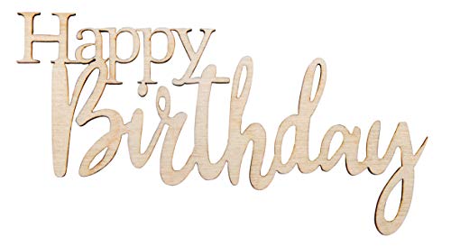 Rayher Holz Minischrift"Happy Birthday",FSC Mix Credit, natur, 8,5x4,7x0,3cm, 46517505 von Rayher