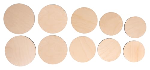 Rayher Holz Platten Set „S“, 10 Stück, 7,5 - 10,5 cm ø, Stärke 4 mm, ohne Loch, runde Naturholz-Scheiben, FSC zertifiziert, für DIY-Projekte, 64668505 Rayher Holz Platten Set „S“, 10 Stück, 7,5 - 10,5 cm ø, Stärke 4 mm, ohne Loch, runde Naturholz-Scheiben, FSC zertifiziert, für DIY-Projekte, 64668505 von Rayher