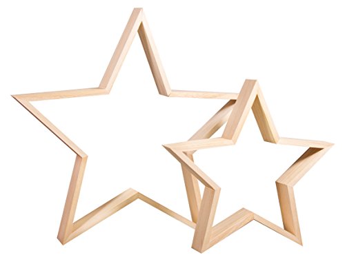 Rayher Holz-Rahmen Sterne Set, 2 Holz-Sterne, 35 cm und 24,5 cm ø, weihnachtliche Dekoration, 62829000 Rayher Holz-Rahmen Sterne Set, 2 Holz-Sterne, 35 cm und 24,5 cm ø, weihnachtliche Dekoration, 62829000 von Rayher