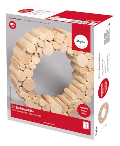 Rayher Holz Rundstäbe, Set 99 Stück, verschiedene Größen, 1 – 4 cm ø, Höhe 5,5 – 6,5 cm, kurze Rundstäbe, Holz, natur, FSC zertifiziert, 64648505 Rayher Holz Rundstäbe, Set 99 Stück, verschiedene Größen, 1 – 4 cm ø, Höhe 5,5 – 6,5 cm, kurze Rundstäbe, Holz, natur, FSC zertifiziert, 64648505 von Rayher