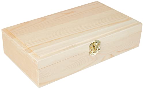 Rayher Holz Schatulle Rahmen, FSC Mix Credit, unbehandelt, mit Metall-Klappverschluss, Größe: 25 cm x 14 cm x 6 cm, 62296000 von Rayher