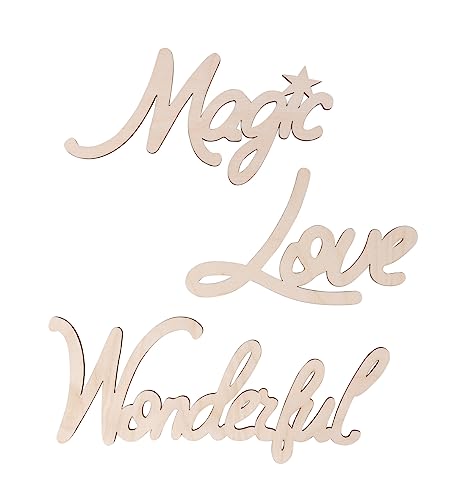 Rayher Holz-Schrift “Love, Magic, Wonderful”, 3 Wörter aus Holz, 17 – 25 cm, FSC zertifiziert, Wanddekoration Holz, 46724505 Rayher Holz-Schrift “Love, Magic, Wonderful”, 3 Wörter aus Holz, 17 – 25 cm, FSC zertifiziert, Wanddekoration Holz, 46724505 von Rayher
