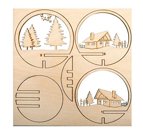 Rayher Holz Steckteil Berghütte, 7,5 cm ø, natur, Set 5teilig, Holzbausatz gelasert, FSC zertifiziert, Weihnachtsdekoration zum Hängen, 63060505 Rayher Holz Steckteil Berghütte, 7,5 cm ø, natur, Set 5teilig, Holzbausatz gelasert, FSC zertifiziert, Weihnachtsdekoration zum Hängen, 63060505 von Rayher