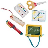 Rayher Holz-Streudeko rot/gelb/weiß Schulanfang, 6 St. von Rayher