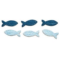 Rayher Holz-Streudeko hellblau/dunkelblau Fische mit Klebepunkte 8 St. von Rayher