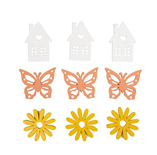Rayher Holz-Streuteile Blume, Haus, Schmetterling, 9 Stück, sortiert, mit Klebepunkt, 3,4 -4,5 cm, Farben weiß, apricot, gelb, Tischdeko, Tischstreuer, Streudeko Frühling, 46679000 Rayher Holz-Streuteile Blume, Haus, Schmetterling, 9 Stück, sortiert, mit Klebepunkt, 3,4 -4,5 cm, Farben weiß, apricot, gelb, Tischdeko, Tischstreuer, Streudeko Frühling, 46679000 von Rayher