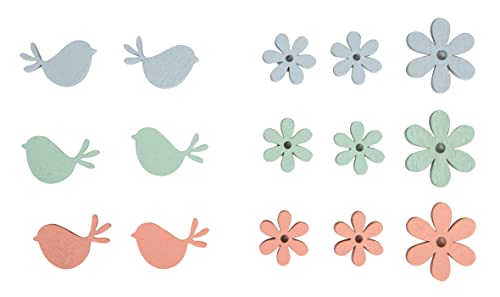 Rayher Holz-Streuteile Blumen und Vögel, 2,3 - 3,3 cm, mit Klebepunkt, 3 Farben, Beutel 15 Stück, Holzstreuteile, Tischdeko, Tischstreuer, Streudeko, Ostern, Frühling, 46683999 Rayher Holz-Streuteile Blumen und Vögel, 2,3 - 3,3 cm, mit Klebepunkt, 3 Farben, Beutel 15 Stück, Holzstreuteile, Tischdeko, Tischstreuer, Streudeko, Ostern, Frühling, 46683999 von Rayher