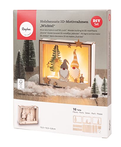 Rayher Holzbausatz Motivrahmen Wichtel, Holz FSC zertifiziert, natur, 15,5 x 12,5 cm, Tiefe 3,8 cm, 16-teilig, zum Basteln und Bemalen, 1 Set, 46670505, Beige Rayher Holzbausatz Motivrahmen Wichtel, Holz FSC zertifiziert, natur, 15,5 x 12,5 cm, Tiefe 3,8 cm, 16-teilig, zum Basteln und Bemalen, 1 Set, 46670505, Beige von Rayher