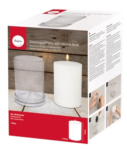 Rayher Kerzengießform, zylindrisch flach, 10 cm ø, Höhe 15 cm, Gießform für Wachs, Wachsgießform Kerzen gießen, 31660000 Rayher Kerzengießform, zylindrisch flach, 10 cm ø, Höhe 15 cm, Gießform für Wachs, Wachsgießform Kerzen gießen, 31660000 von Rayher