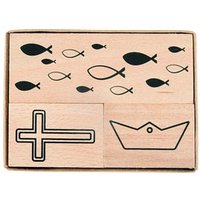 Rayher Kommunion/Konfirmation Motivstempel Fische/Kreuz/Boot 3,9 x 2,6/8,3 x 2,6 cm Rayher Kommunion/Konfirmation Motivstempel Fische/Kreuz/Boot 3,9 x 2,6/8,3 x 2,6 cm von Rayher