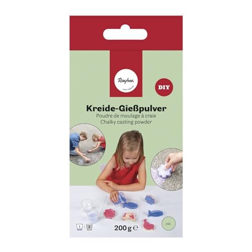 Rayher Kreide-Gießpulver, grün, Box 200 g, Straßenkreide gießen, Malkreide für Kinder, 34465412 von Rayher