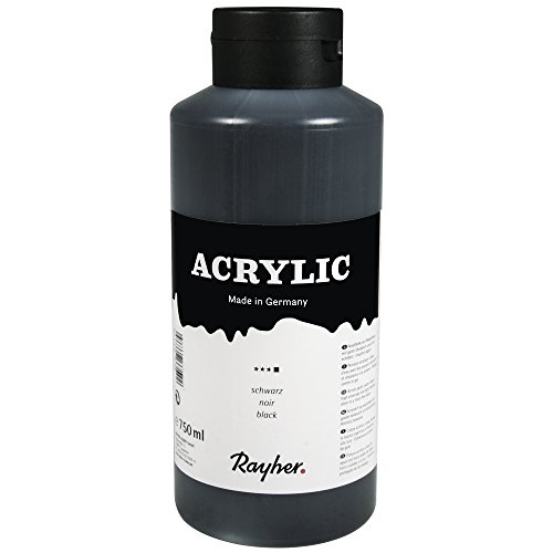 Rayher Künstler-Acrylfarbe, in Studienqualität, schwarz, Flasche 750 ml, ideal für Keilrahmen, Papier, Pappe, Malkarton, Pappmaché, Holz, Stein, Beton, für Einsteiger und Profikünstler, 38913576 Rayher Künstler-Acrylfarbe, in Studienqualität, schwarz, Flasche 750 ml, ideal für Keilrahmen, Papier, Pappe, Malkarton, Pappmaché, Holz, Stein, Beton, für Einsteiger und Profikünstler, 38913576 von Rayher