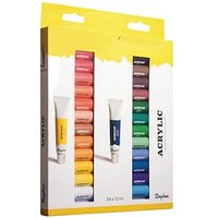 Rayher Künstler-Set Acrylfarben farbsortiert 24 x 12,0  ml von Rayher