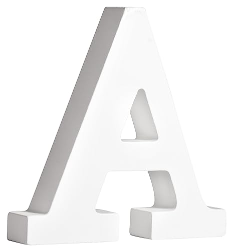 Rayher MDF-Buchstabe A, weiß, 10,9 x 11 cm, Stärke 2 cm, 3D-Buchstaben Holz, Holz-Buchstaben FSC zertifiziert, 64540102 von Rayher