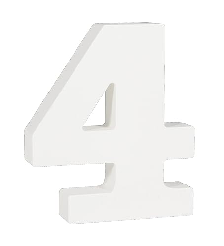 Rayher MDF-Zahl 4, weiß, 9,4 x 11 cm, Stärke 2 cm, 3D-Zahl Holz, Holz-Zahlen FSC zertifiziert, 64604102 Rayher MDF-Zahl 4, weiß, 9,4 x 11 cm, Stärke 2 cm, 3D-Zahl Holz, Holz-Zahlen FSC zertifiziert, 64604102 von Rayher