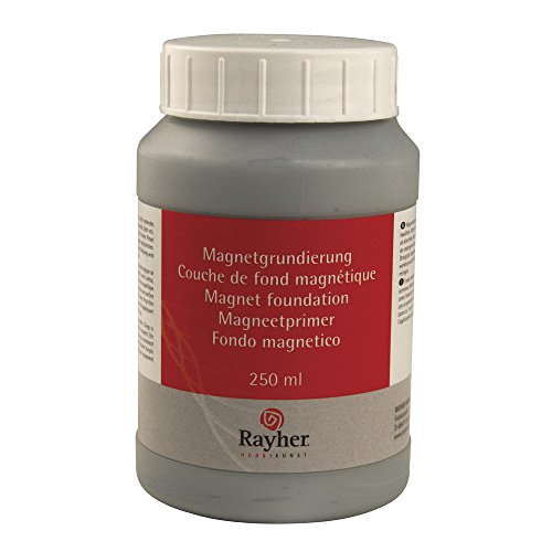 Rayher Magnetgrundierung, Haftfläche für Magnete, Acrylgrundierung, Magnetfarbe, grau, Flasche 250 ml, 3881100 von Rayher