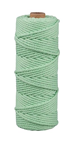 Rayher Makramee Garn, mintgrün, 3 mm ø, Rolle 70 m, ca. 210 g, Strickgarn, Häkelgarn, Textilgarn, Bastelgarn, 44007408 von Rayher