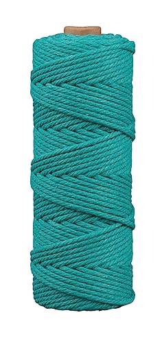 Rayher Makramee Garn, petrol, 3 mm ø, Rolle 70 m, ca. 210 g, Strickgarn, Häkelgarn, Textilgarn, Bastelgarn, 44007411 Rayher Makramee Garn, petrol, 3 mm ø, Rolle 70 m, ca. 210 g, Strickgarn, Häkelgarn, Textilgarn, Bastelgarn, 44007411 von Rayher