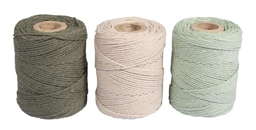 Rayher Makramee Garn, sortiert, 1mm ø, eukalyptus, 3x ca. 50g, 3 Spulen à 65m, 44009502 Rayher Makramee Garn, sortiert, 1mm ø, eukalyptus, 3x ca. 50g, 3 Spulen à 65m, 44009502 von Rayher