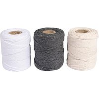 Rayher Makramee Garn weiß, grau, creme Ø 1,0 mm, 3 St. von Rayher