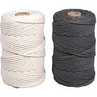 Rayher Makramee Garn schiefergrau, sand Ø 2,2 mm 2 St. von Rayher