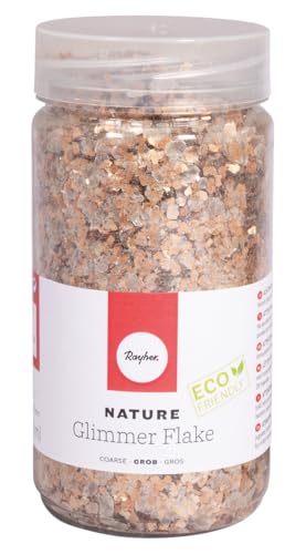 Rayher Nature Glimmer Flakes, fein, 0,1 - 3 mm, silber, Streuflitter, Eco friendly, 100% natürliches Material, ohne Rückstände abbaubar, Dose 370 ml, ideal zum Basteln und Dekorieren, 39591616 Rayher Nature Glimmer Flakes, fein, 0,1 - 3 mm, silber, Streuflitter, Eco friendly, 100% natürliches Material, ohne Rückstände abbaubar, Dose 370 ml, ideal zum Basteln und Dekorieren, 39591616 von Rayher