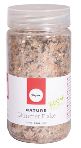 Rayher Nature Glimmer Flakes, grob, 3 – 10 mm, regenbogen, Streuflitter, Eco friendly, 100% natürliches Material, ohne Rückstände abbaubar, Dose 370 ml, ideal zum Basteln und Dekorieren, 39592990 Rayher Nature Glimmer Flakes, grob, 3 – 10 mm, regenbogen, Streuflitter, Eco friendly, 100% natürliches Material, ohne Rückstände abbaubar, Dose 370 ml, ideal zum Basteln und Dekorieren, 39592990 von Rayher
