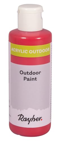 Rayher Outdoor Paint Acrylfarbe, klassikrot, Flasche 80 ml, auf Wasserbasis, hochpigmentierte Acrylfarbe, ideal für den Außenbereich, wetterfest, lichtecht, witterungsbeständig, 35070287 Rayher Outdoor Paint Acrylfarbe, klassikrot, Flasche 80 ml, auf Wasserbasis, hochpigmentierte Acrylfarbe, ideal für den Außenbereich, wetterfest, lichtecht, witterungsbeständig, 35070287 von Rayher