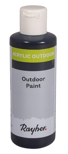 Rayher Outdoor Paint Acrylfarbe, schwarz, Flasche 80ml, 35070576 von Rayher