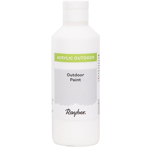 Rayher Outdoor Paint Acrylfarbe, weiß, Flasche 250 ml, auf Wasserbasis, hochpigmentierte Acrylfarbe, ideal für den Außenbereich, wetterfest, witterungsbeständig, Outdoor-Farbe, 35071102 Rayher Outdoor Paint Acrylfarbe, weiß, Flasche 250 ml, auf Wasserbasis, hochpigmentierte Acrylfarbe, ideal für den Außenbereich, wetterfest, witterungsbeständig, Outdoor-Farbe, 35071102 von Rayher