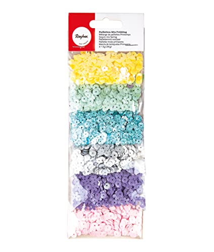 Rayher Pailletten-Mix Frühling, 36 g, bunt, Formenmix, Schmetterlinge, Blüten, Herzen, runde Form, 6 Farben à 6 g, Pailletten zum Basteln, 39586999 Rayher Pailletten-Mix Frühling, 36 g, bunt, Formenmix, Schmetterlinge, Blüten, Herzen, runde Form, 6 Farben à 6 g, Pailletten zum Basteln, 39586999 von Rayher