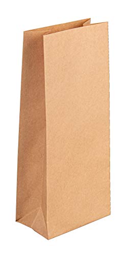 Rayher Papier-Blockbodenbeutel, Kraftpapiertüten, 25 Stück, 10 x 24 x 6 cm, 80g/m2, Papiertüten, mit Standboden, lebensmittelecht, Papiersterne basteln, Adventskalendertüten, 67276521, Braun von Rayher