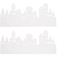 Rayher Papier-Silhouetten weiß Bergdorf, 1 Pack von Rayher