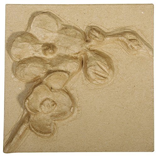 RAYHER Relief Bild Kirschblüte, Pappmaché, Natur, 20 x 20 x 3.5 cm, 3 Einheiten von Rayher