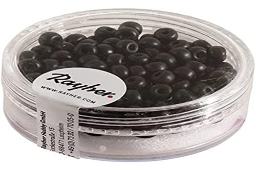 Rayher Rocailles, Silk-Beads Glas, schwarz, 4 mm ø, Dose 120 Stück, Perlen zum Auffädeln, Glasperlen klein, 14690576 Rayher Rocailles, Silk-Beads Glas, schwarz, 4 mm ø, Dose 120 Stück, Perlen zum Auffädeln, Glasperlen klein, 14690576 von Rayher