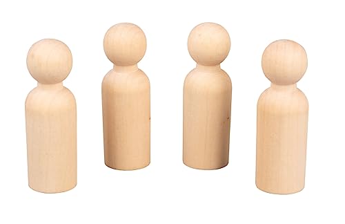 Rayher Figurenkegel Rohholz, FSC zertifiziert, 7,7 cm, 2,4 cm ø, 4 Stück, Holzkegel, Holzfiguren zum Bemalen, Krippenfiguren mini Holz, Spielfiguren Holz, 64536505, Natur von Rayher