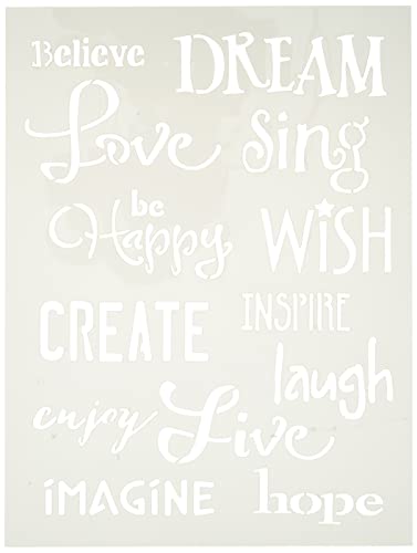 Rayher Schablone Inspirationen, 15,25 x 20,32 cm, Polyester, 1 Stück, Malschablone mit englischen Wörtern, 38975000, Grau Rayher Schablone Inspirationen, 15,25 x 20,32 cm, Polyester, 1 Stück, Malschablone mit englischen Wörtern, 38975000, Grau von Rayher