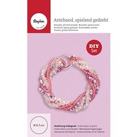 Rayher Schmuck-Basteln-Set Armband gedreht rosa/weiß von Rayher