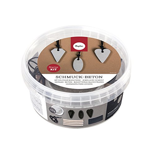 Rayher Schmuckbeton Starter Kit 2, Bastelset zum Gießen von Schmuckanhängern aus Beton, 34333000, Grau, 1.33 x 1.33 x 0.63 cm Rayher Schmuckbeton Starter Kit 2, Bastelset zum Gießen von Schmuckanhängern aus Beton, 34333000, Grau, 1.33 x 1.33 x 0.63 cm von Rayher