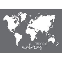 Rayher Siebdruckschablone Weltkarte grau von Rayher