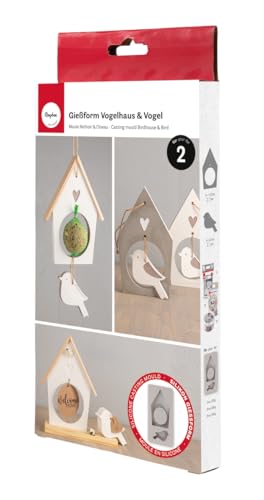 Rayher Silikon Gießform Vogelhaus + Vogel, Form mit 2 Einzelmotiven, Formgröße 14,5 x 26 x 2 cm, Ausgießen mit Kreativ-Beton, Schmuck-Beton, Raysin-Gießpulver, Gießharz, Wachs, 36171000 Rayher Silikon Gießform Vogelhaus + Vogel, Form mit 2 Einzelmotiven, Formgröße 14,5 x 26 x 2 cm, Ausgießen mit Kreativ-Beton, Schmuck-Beton, Raysin-Gießpulver, Gießharz, Wachs, 36171000 von Rayher