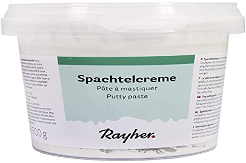 Rayher Spachtelcreme, Spachtelmasse, weiß, Spachtelcreme fein, Dose 500 g, 38237000 von Rayher