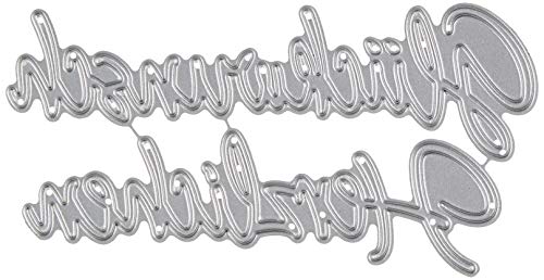 Rayher Stanzschablone: Herzlichen Glückwunsch, 8, 4-9,2x2,6cm, 2 Stück, Stahl, silber, 10 x 10 x 0.1 cm von Rayher