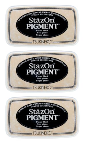 Rayher StazOn Pigment-Stempelkissen, schwarz, Großpackung, 3er Set, 9,6 x 5,5 x 2,2 cm, Stempelfarbe schwarz, Tsukineko, 29286576 Rayher StazOn Pigment-Stempelkissen, schwarz, Großpackung, 3er Set, 9,6 x 5,5 x 2,2 cm, Stempelfarbe schwarz, Tsukineko, 29286576 von Rayher