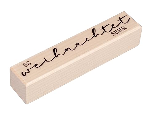 Rayher Stempel Holz "Es weihnachtet sehr", 2 x 10 cm, Stempel Weihnachten, Holzstempel zum Gestalten von Karten, Umschlägen, Geschenken, Motivstempel, Butterer Stempel, 29255000 von Rayher