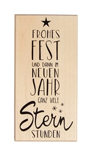 Rayher Stempel Holz "Sternstunden", 5 x 10 cm, Textstempel Holz, Holzstempel, Weihnachtsstempel, Butterer Stempel, 29243000 von Rayher